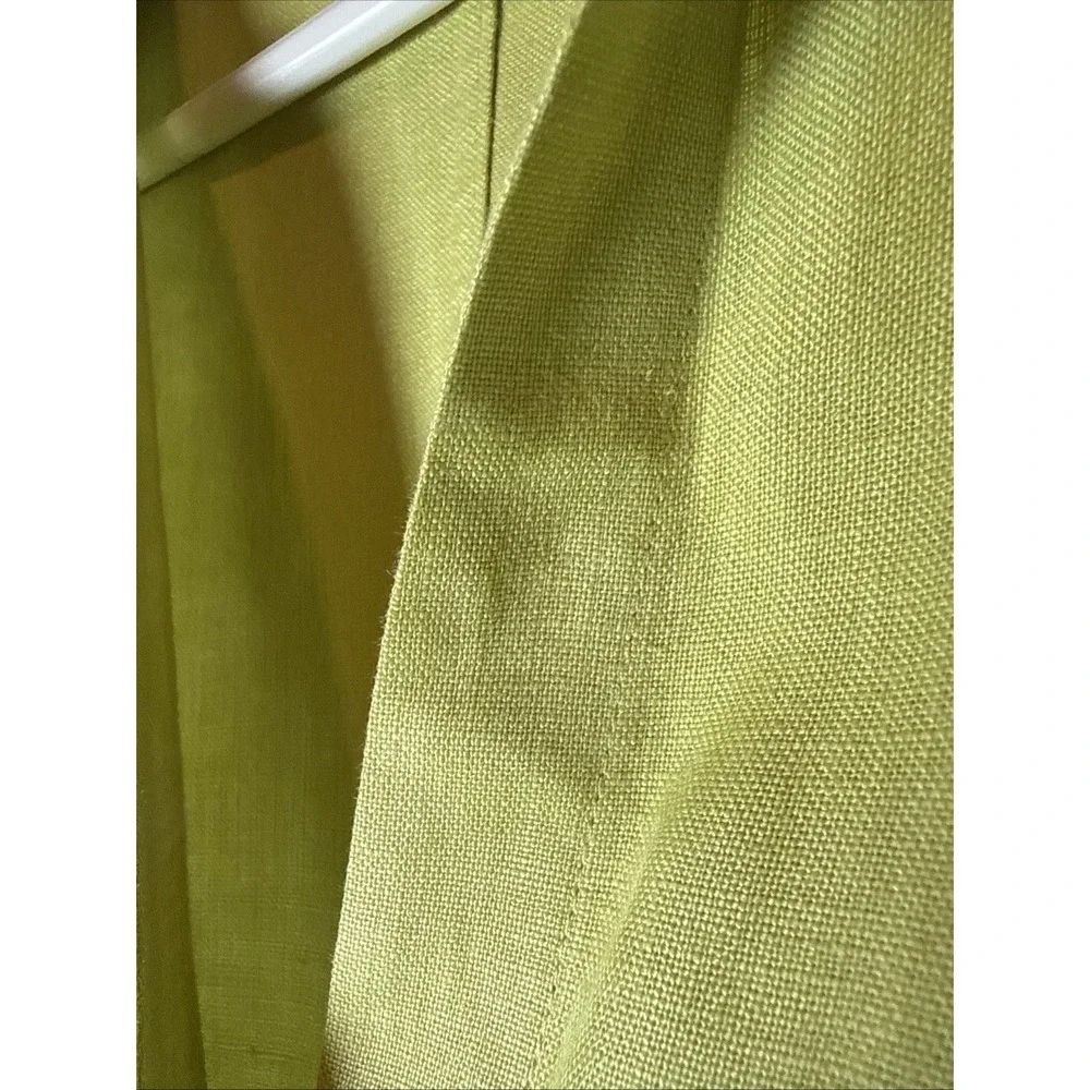 Talbots Womens Top 12 Lime Green 100% Irish Linen Button Up Office Preppy (read) - Picture 7 of 7
